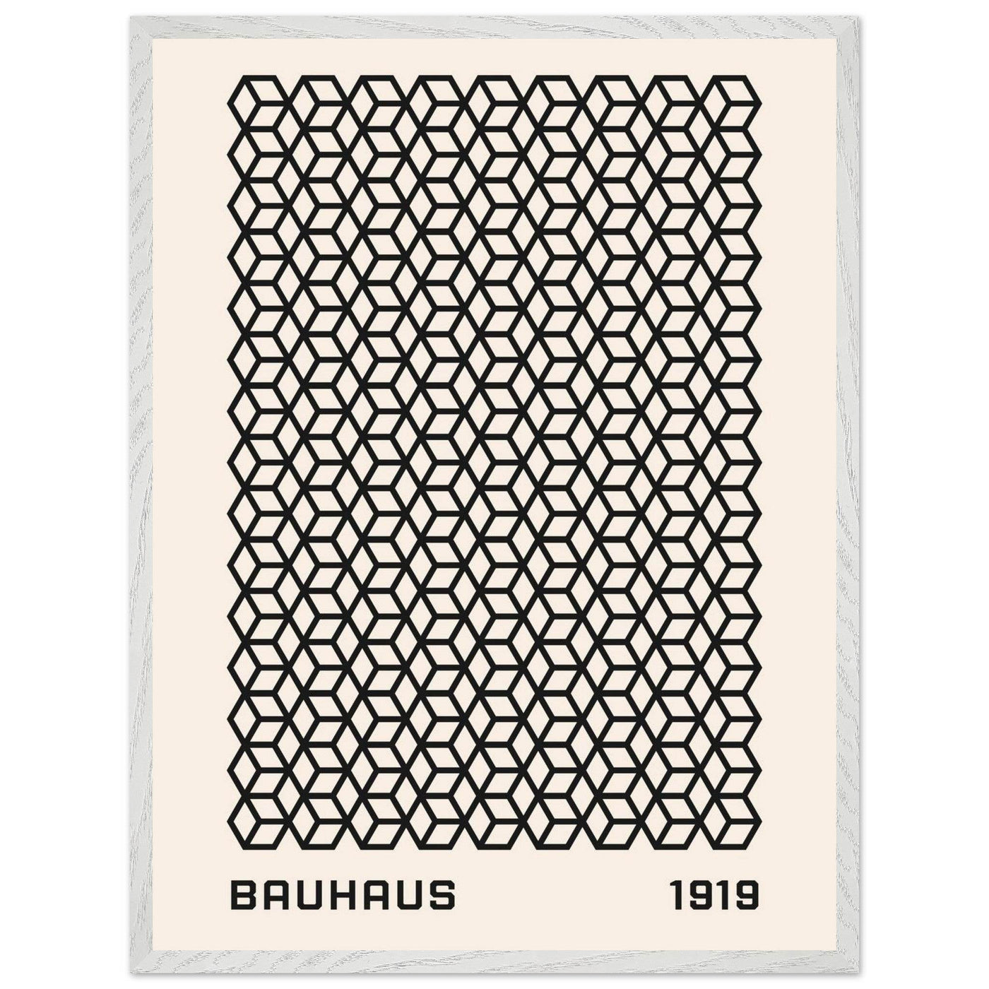 Bauhaus 1919 Geometric Cube Pattern Art Print – Modern Minimalist Framed Poster in Multiple Sizes - Vibrantwalls