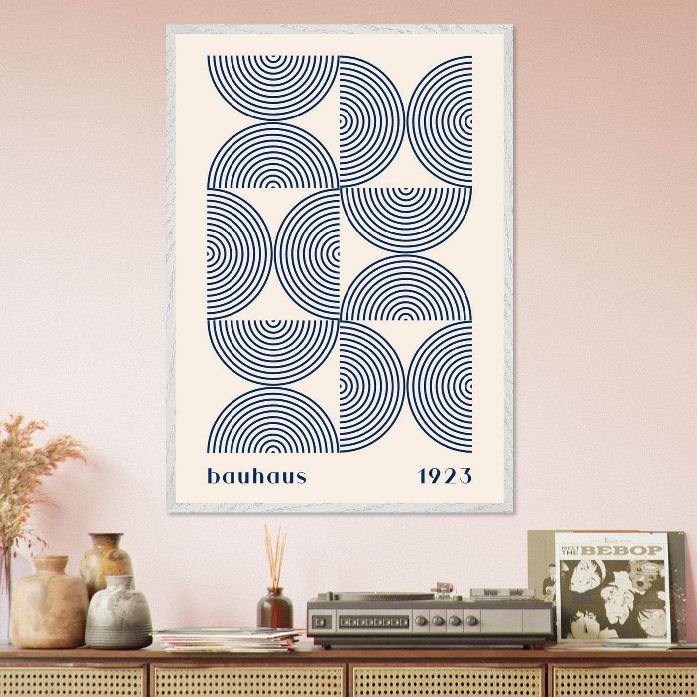 Bauhaus 1923 Navy & Beige - Vibrantwalls
