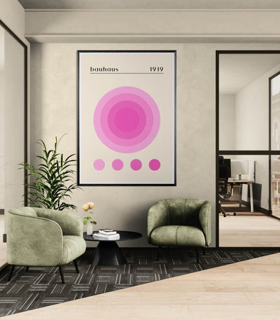 Bauhaus Pink Gradient Circle - Vibrantwalls