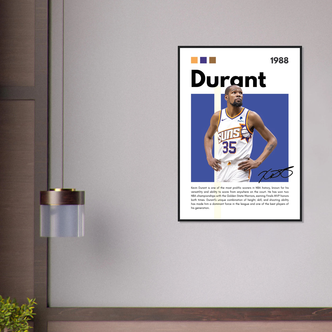 Kevin Durant Slim Reaper Suns Framed Poster Vibrantwalls