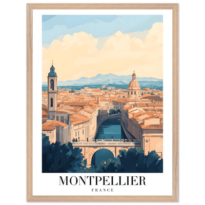 Montpellier France Framed Poster – Vintage Travel Wall Art with Wooden Frame - Vibrantwalls