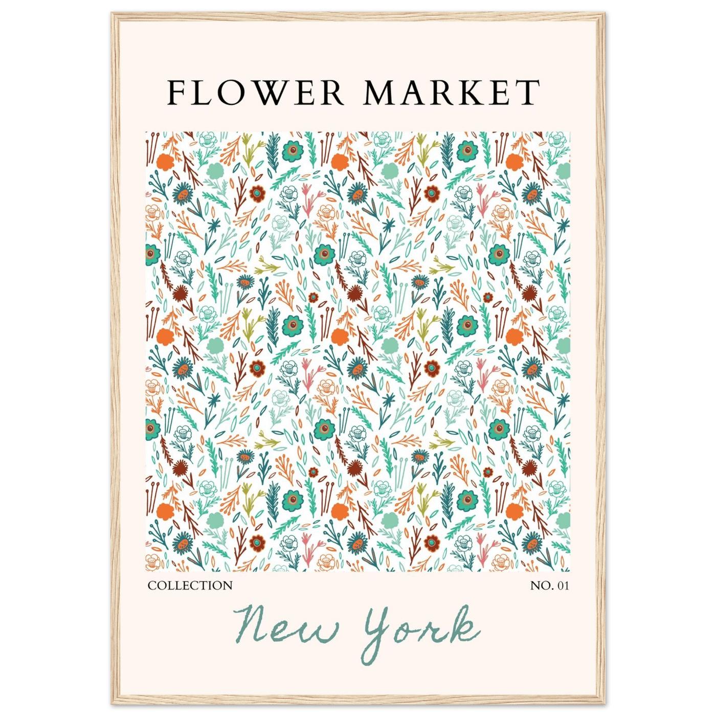 Flower Market New York Framed Poster – Whimsical Floral Art Print | Ready-to-Hang in Your Choice of Frame - Vibrantwalls