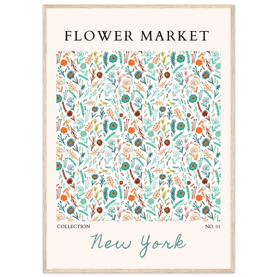 Flower Market New York Framed Poster – Whimsical Floral Art Print | Ready-to-Hang in Your Choice of Frame - Vibrantwalls