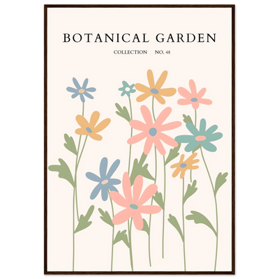 Botanical Garden Framed Poster – Whimsical Pastel Floral Art Print | Ready-to-Hang Wall Decor - Vibrantwalls