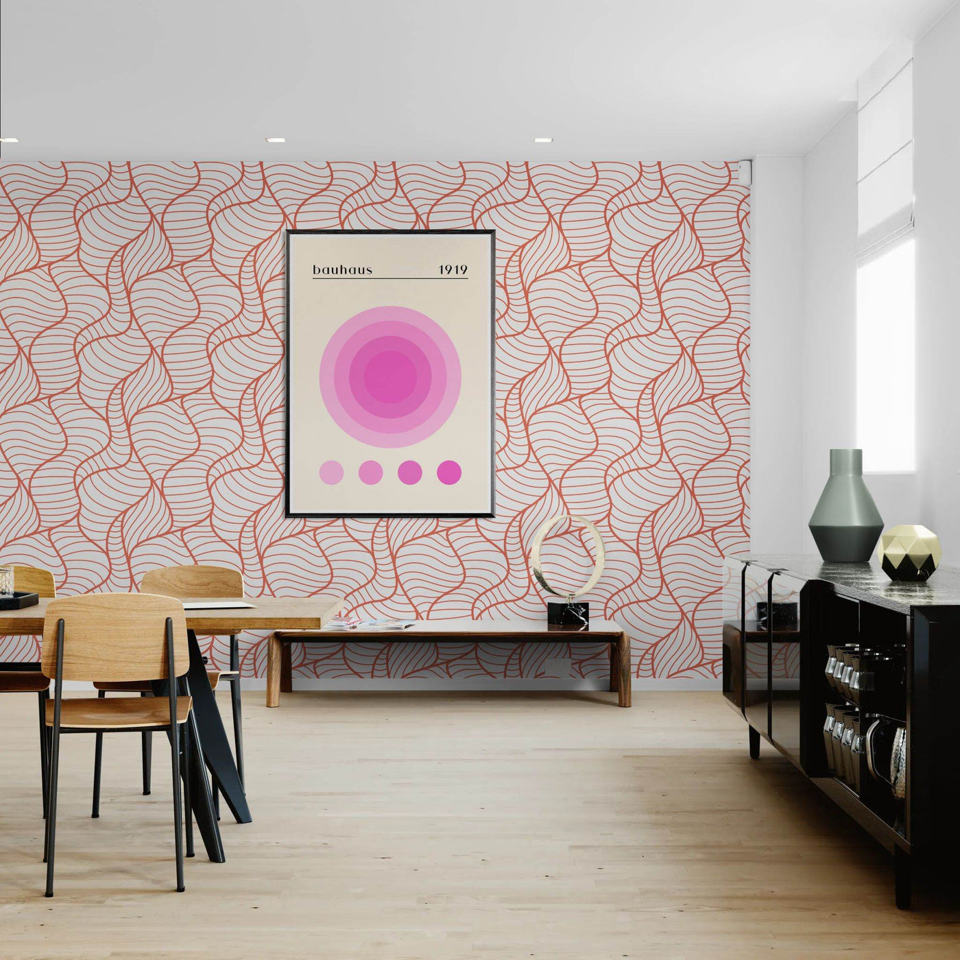 Bauhaus Pink Gradient Circle - Vibrantwalls