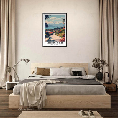 Christchurch New Zealand Framed Poster – Vintage Travel Wall Art with Wooden Frame - Vibrantwalls