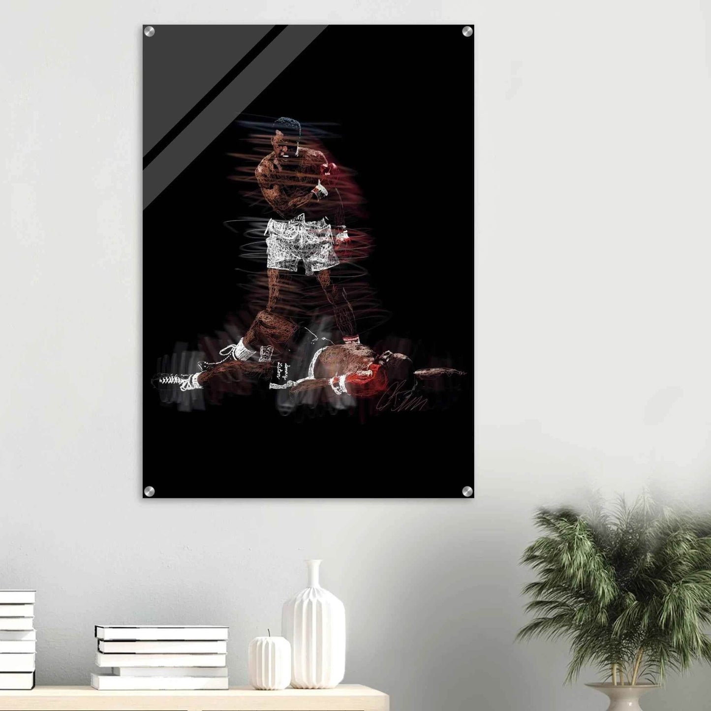 Muhammad Ali K.O. Acrylic Print – Dynamic, Iconic, Modern Sports Wall Art - Vibrantwalls