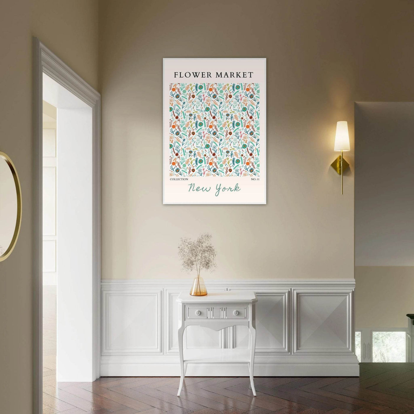 Flower Market New York Framed Poster – Whimsical Floral Art Print | Ready-to-Hang in Your Choice of Frame - Vibrantwalls