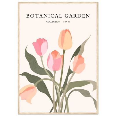 Botanical Garden Framed Posters – Soft Tulip Hues & Abstract Nature Art Prints | Ready-to-Hang in Your Choice of Frame - Vibrantwalls