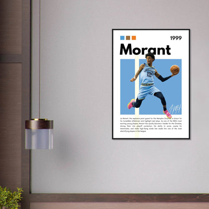 Ja Morant Grizzlies Star Vintage Basketball Poster - Vibrantwalls