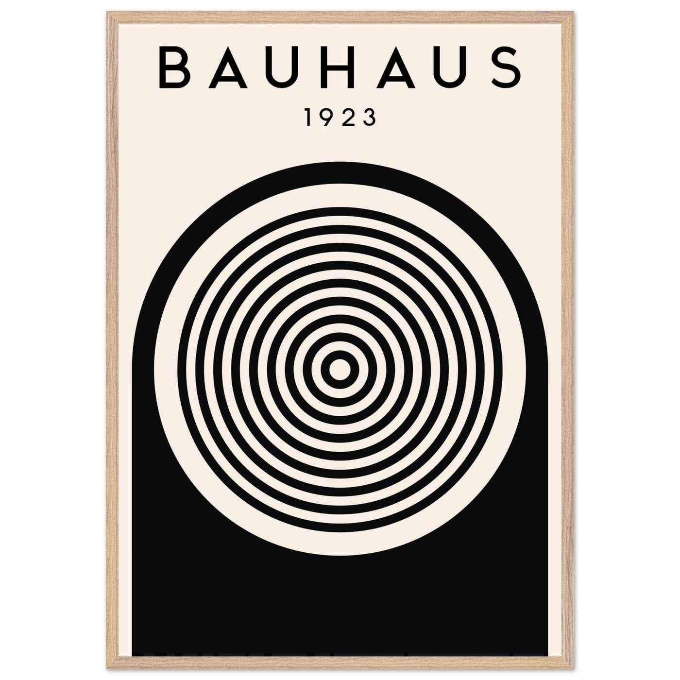 Bauhaus Black and White Art - Concentric Circle Design - Vibrantwalls