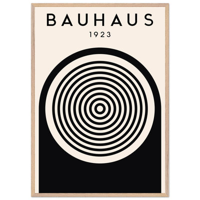 Bauhaus Black and White Art - Concentric Circle Design - Vibrantwalls