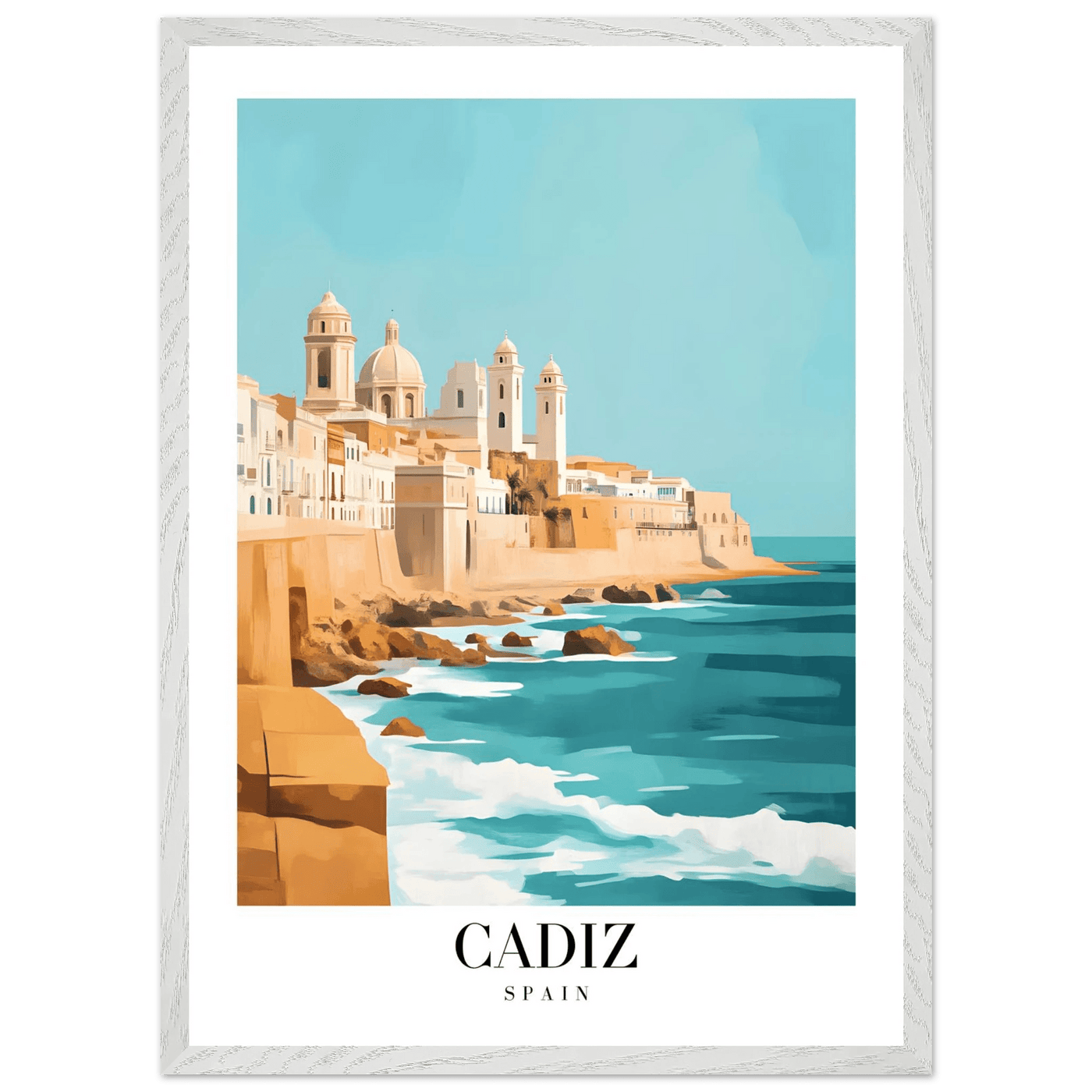 Cadiz Spain Framed Poster – Coastal Charm & Vintage Travel Wall Art with Wooden Frame - Vibrantwalls