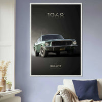 1968 Bullitt Mustang Green Anniversary GT Muscle Car Wall Art - Vibrantwalls