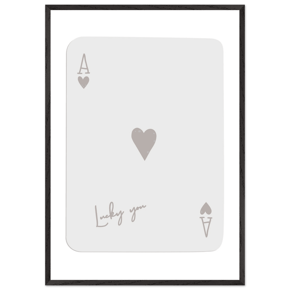Lucky You Ace of Hearts Custom Playing Cards Framed Poster Wall Art - Vibrantwalls