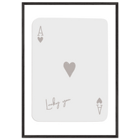 Lucky You Ace of Hearts Custom Playing Cards Framed Poster Wall Art - Vibrantwalls