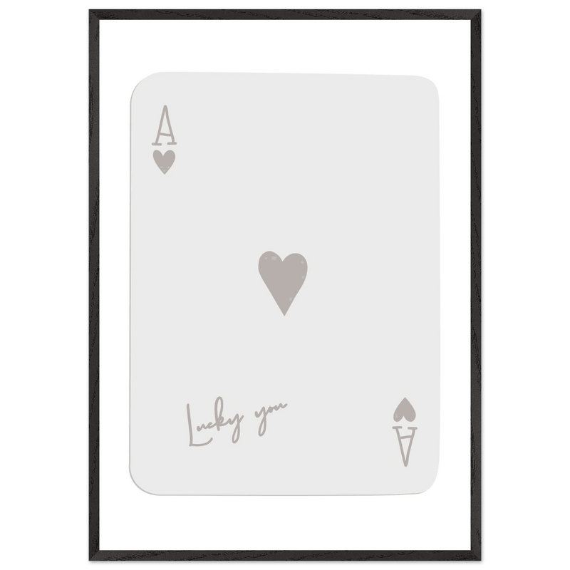 Lucky You Ace of Hearts Custom Playing Cards Framed Poster Wall Art - Vibrantwalls