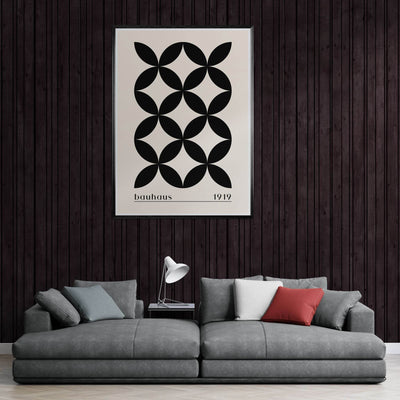 Bauhaus 1919 Black & Beige Circles - Vibrantwalls