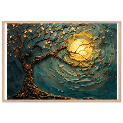 Teal Gold Tree of Life Pendant - Elegance in Nature's Design - Vibrantwalls