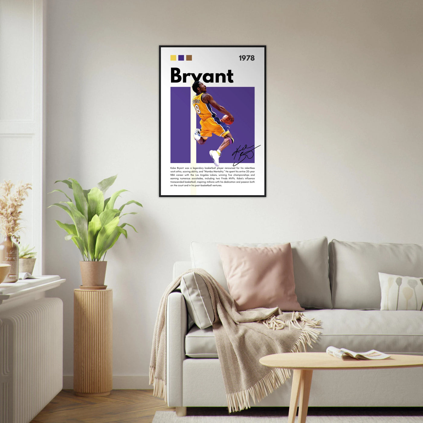 Kobe Bryant Black Mamba Lakers Vintage Poster Vibrantwalls