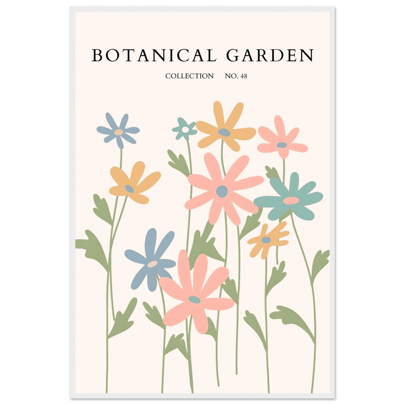 Botanical Garden Framed Poster – Whimsical Pastel Floral Art Print | Ready-to-Hang Wall Decor - Vibrantwalls