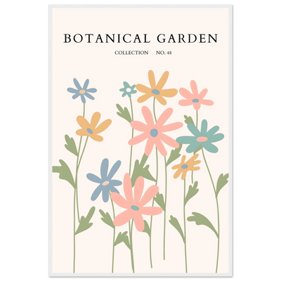 Botanical Garden Framed Poster – Whimsical Pastel Floral Art Print | Ready-to-Hang Wall Decor - Vibrantwalls