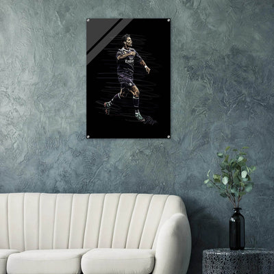 Cristiano Ronaldo Abstract Art Acrylic Print – Dynamic, Glossy, Modern Wall Decor in Various Sizes - Vibrantwalls