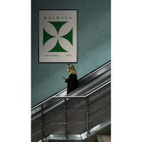 Bauhaus 1919 Deep Green Cream Wall Art - Vibrantwalls