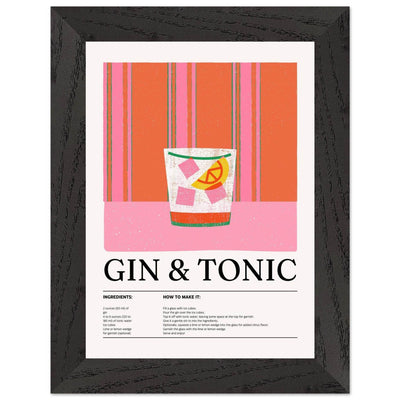 Gin Tonic Cocktail Recipe Minimalist Design Print - Vibrantwalls