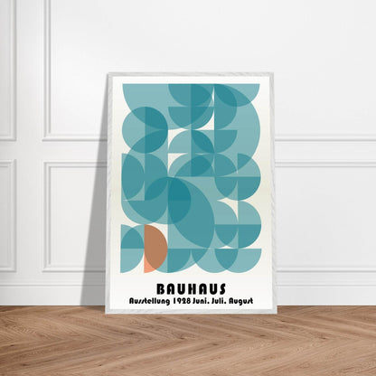 Bauhaus Geometric Art Teal Orange Movement Style Design Wall Art - Vibrantwalls