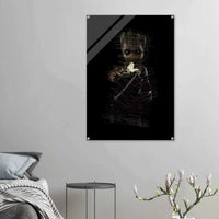 Baby Groot Acrylic Print - Whimsical Scribble Art for Home Decor - Vibrantwalls