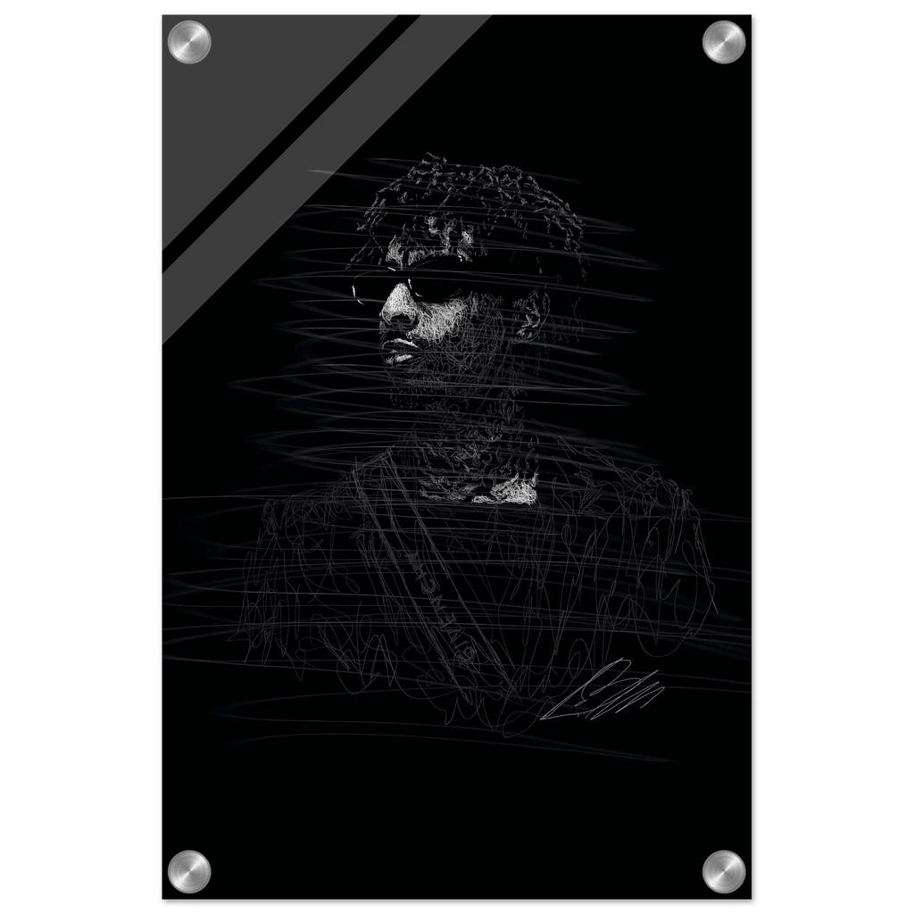 The Rapper Scribble Art Acrylic Print – Abstract, Dynamic, Modern Wall Decor in Various Sizes - Vibrantwalls