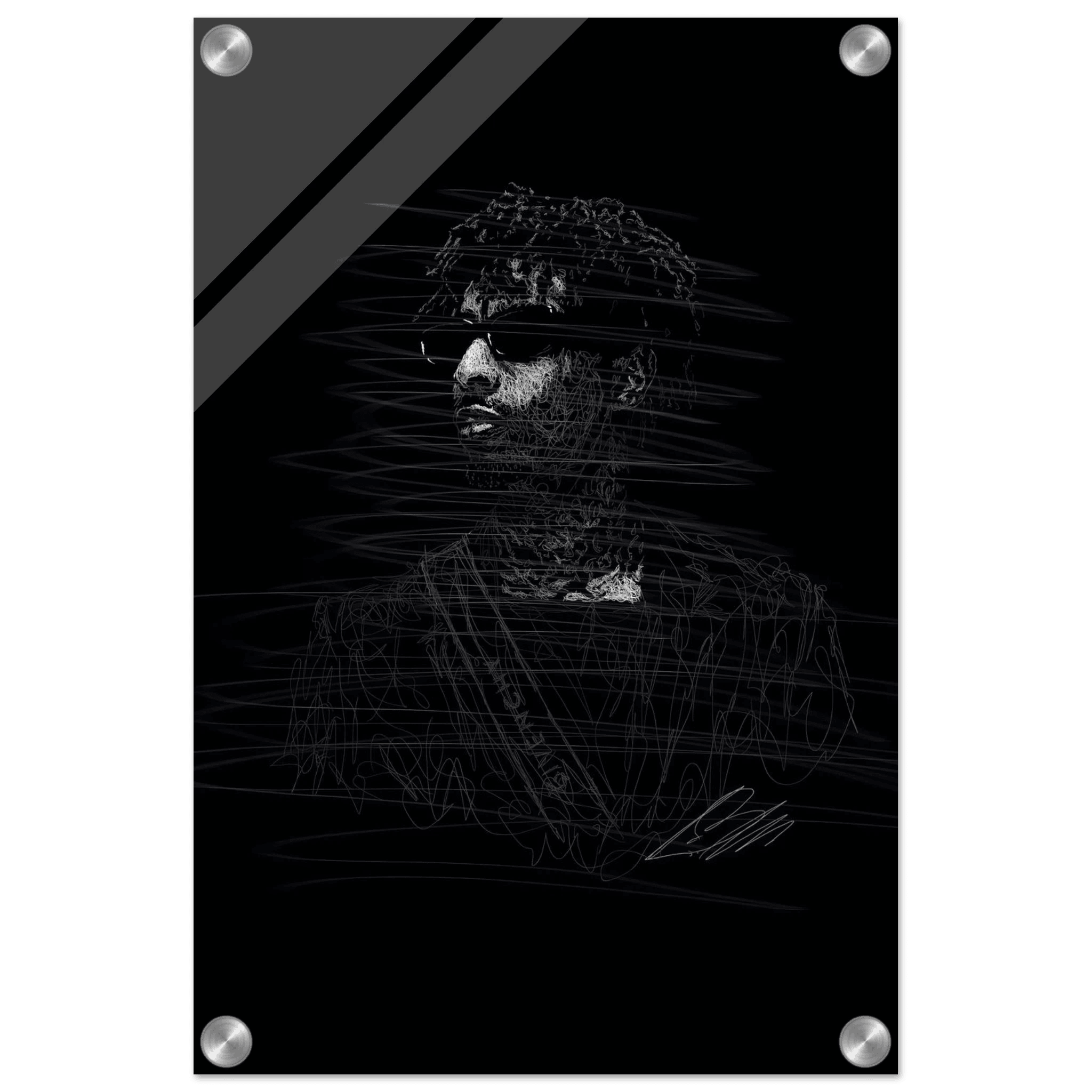 The Rapper Scribble Art Acrylic Print – Abstract, Dynamic, Modern Wall Decor in Various Sizes - Vibrantwalls