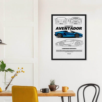 Aventador S Vintage Classic Car Canvas Poster - Wall Art - Vibrantwalls