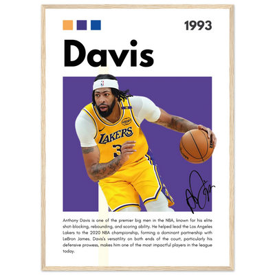 Anthony Davis Lakers Modern Basketball Art Print 50x70 cm 20x28″ Wood frame Vibrantwalls