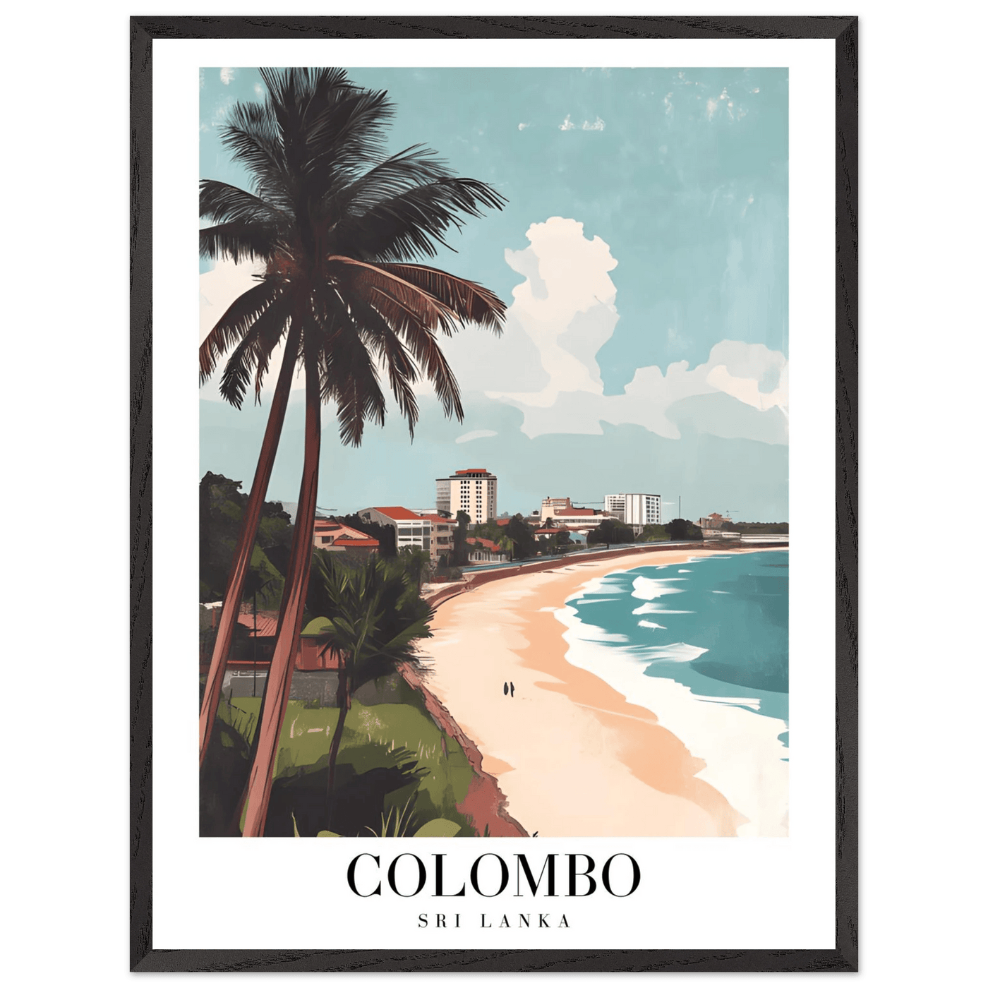 Colombo Sri Lanka Framed Poster – Vintage Coastal Art with Wooden Frame in Multiple Sizes & Finishes - Vibrantwalls