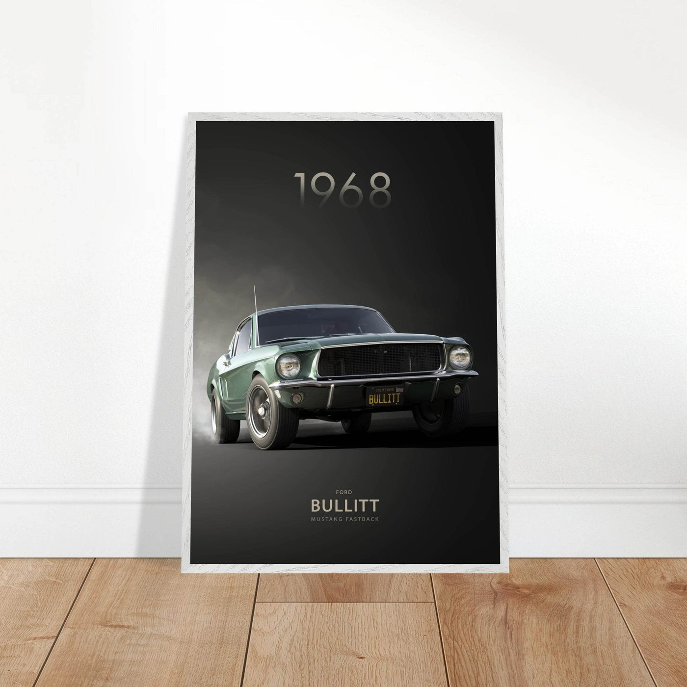 1968 Bullitt Mustang GT - 50th Anniversary Framed Poster | Iconic Green, Ready-to-Hang, Premium Quality - Vibrantwalls
