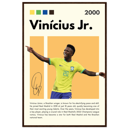 Vinicius Jr. Brazil Soccer Football Legends Poster Wall Art - Vibrantwalls