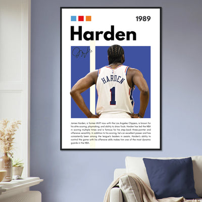 James Harden The Beard Clippers Framed Poster Vibrantwalls