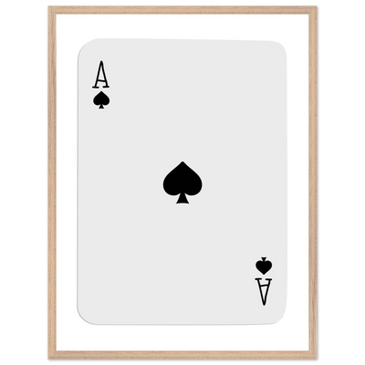 Ace of Spades Poker Card Print - Mounted Framed Poster Art, Eco-Friendly Wood Frame in Your Choice of Style - Vibrantwalls