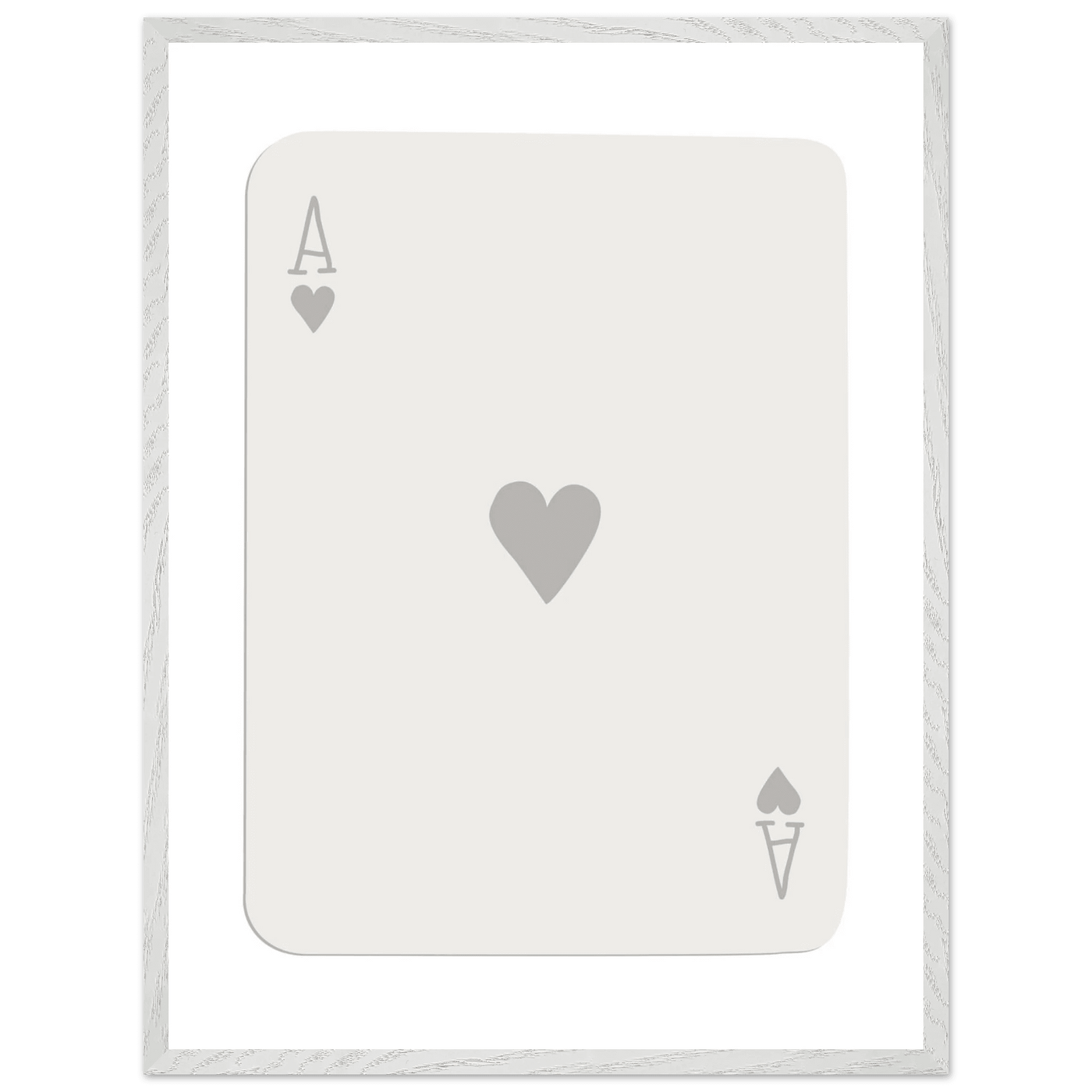 Minimalist Ace of Hearts Poker Card Art - Eco-Friendly Framed Poster Print in Various Sizes & Frame Finishes - Vibrantwalls