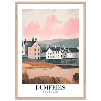 Dumfries Scotland Framed Poster – Pastel-Toned Vintage Travel Wall Art with Wooden Frame - Vibrantwalls