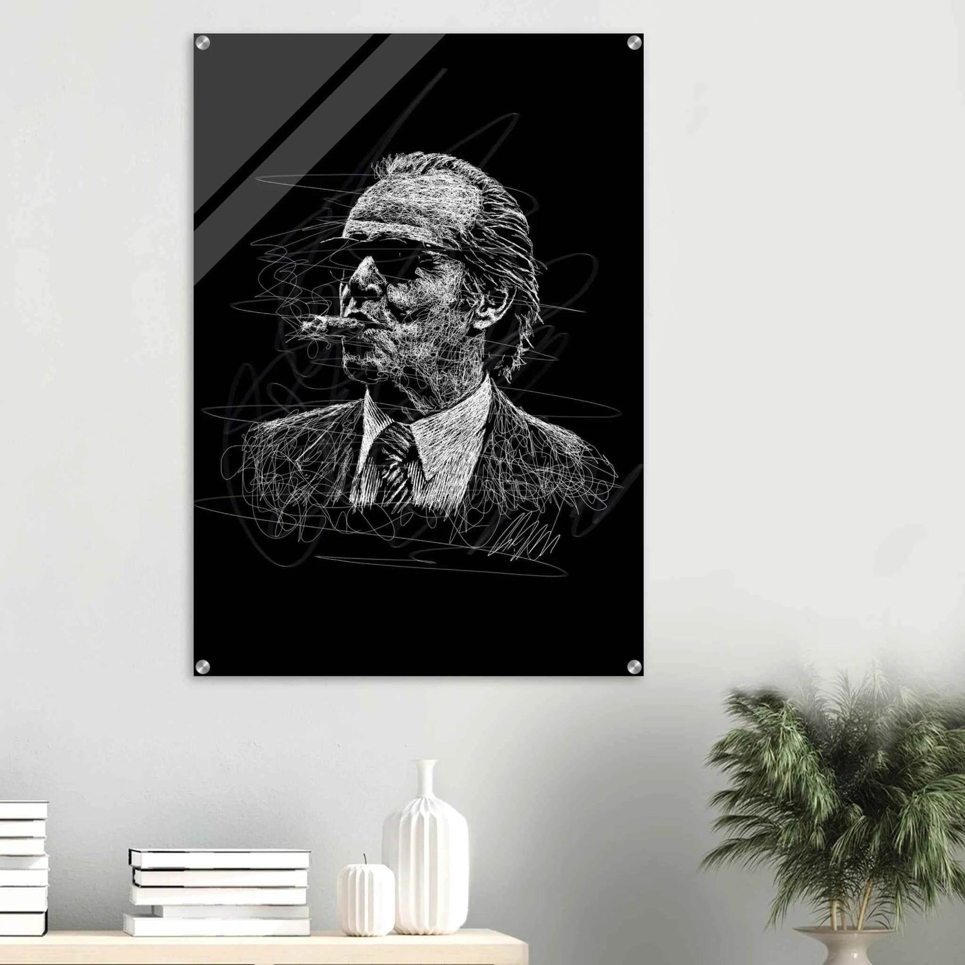 Iconic Jack Nicholson Acrylic Print – Vibrant Scribble Art for Modern Wall Decor - Vibrantwalls