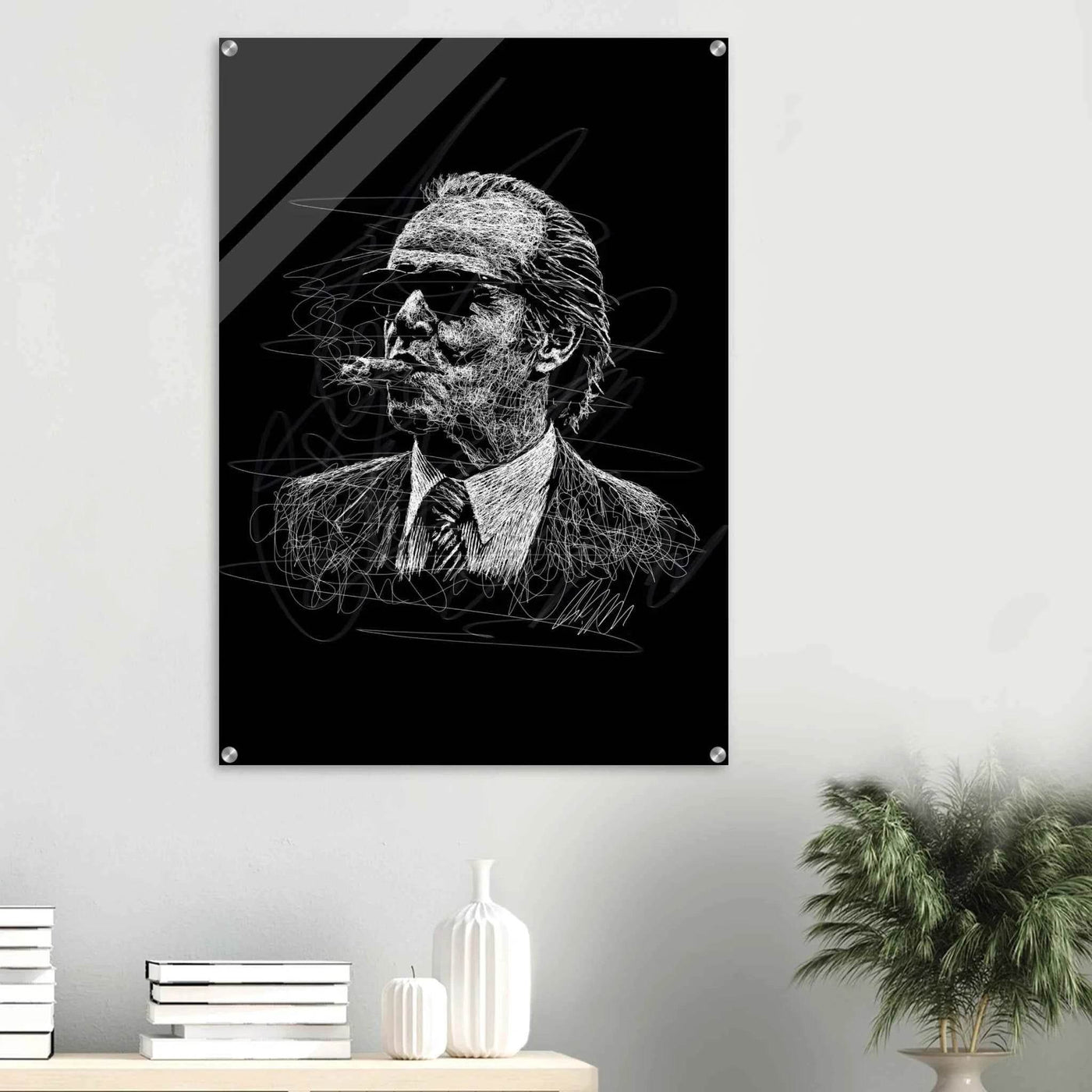 Iconic Al Pacino 'Scarface' Scribble Art Acrylic Print – Vibrant, Modern, Durable Wall Decor - Vibrantwalls