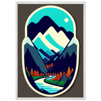 Minimalist Mountain Landscape Cubism Style Abstract Design Wall Art - Vibrantwalls