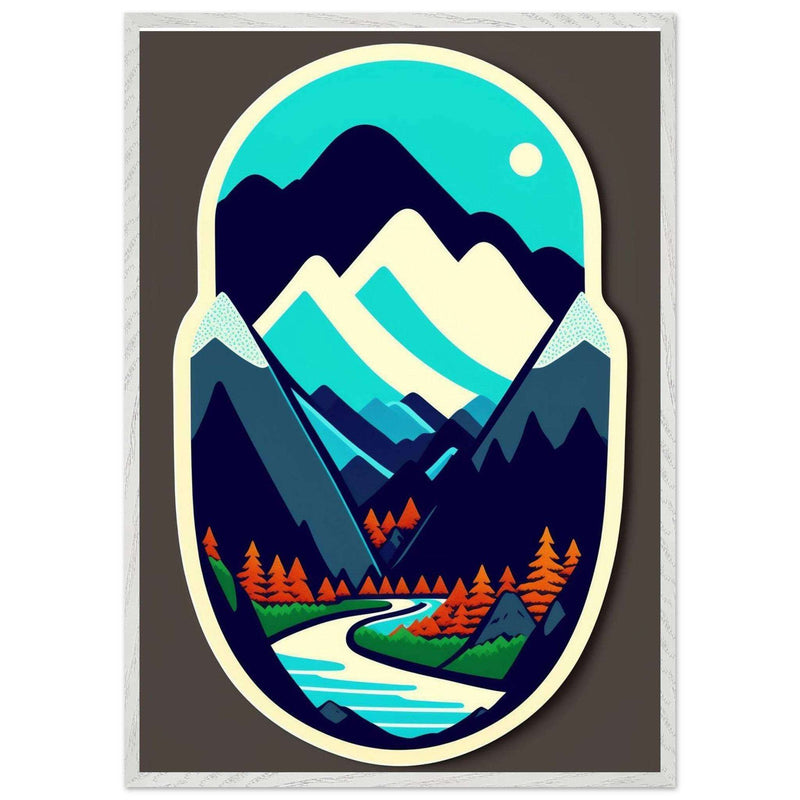 Minimalist Mountain Landscape Cubism Style Abstract Design Wall Art - Vibrantwalls