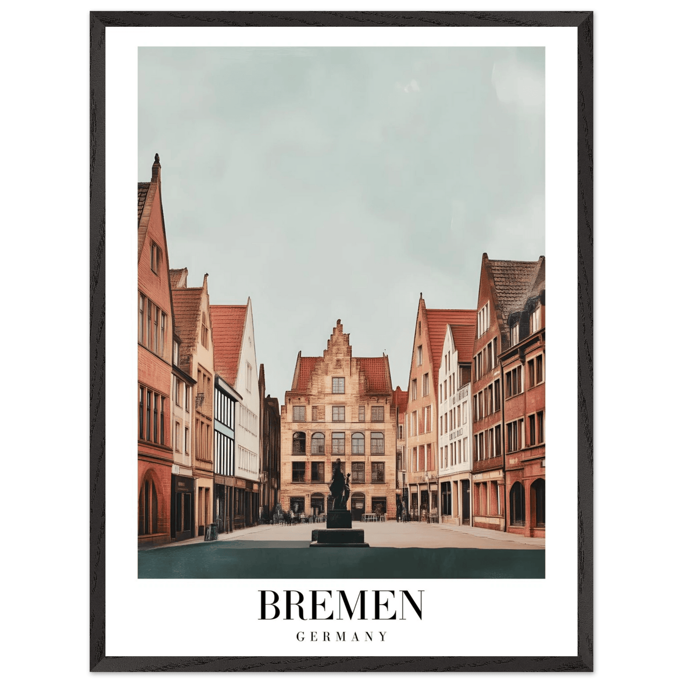 Bremen Germany Framed Poster – Vintage Cityscape Wall Art with Customizable Wooden Frame - Vibrantwalls