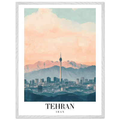 Tehran Iran Framed Poster – Serene Cityscape Wall Art with Customizable Wooden Frame & Sizes - Vibrantwalls