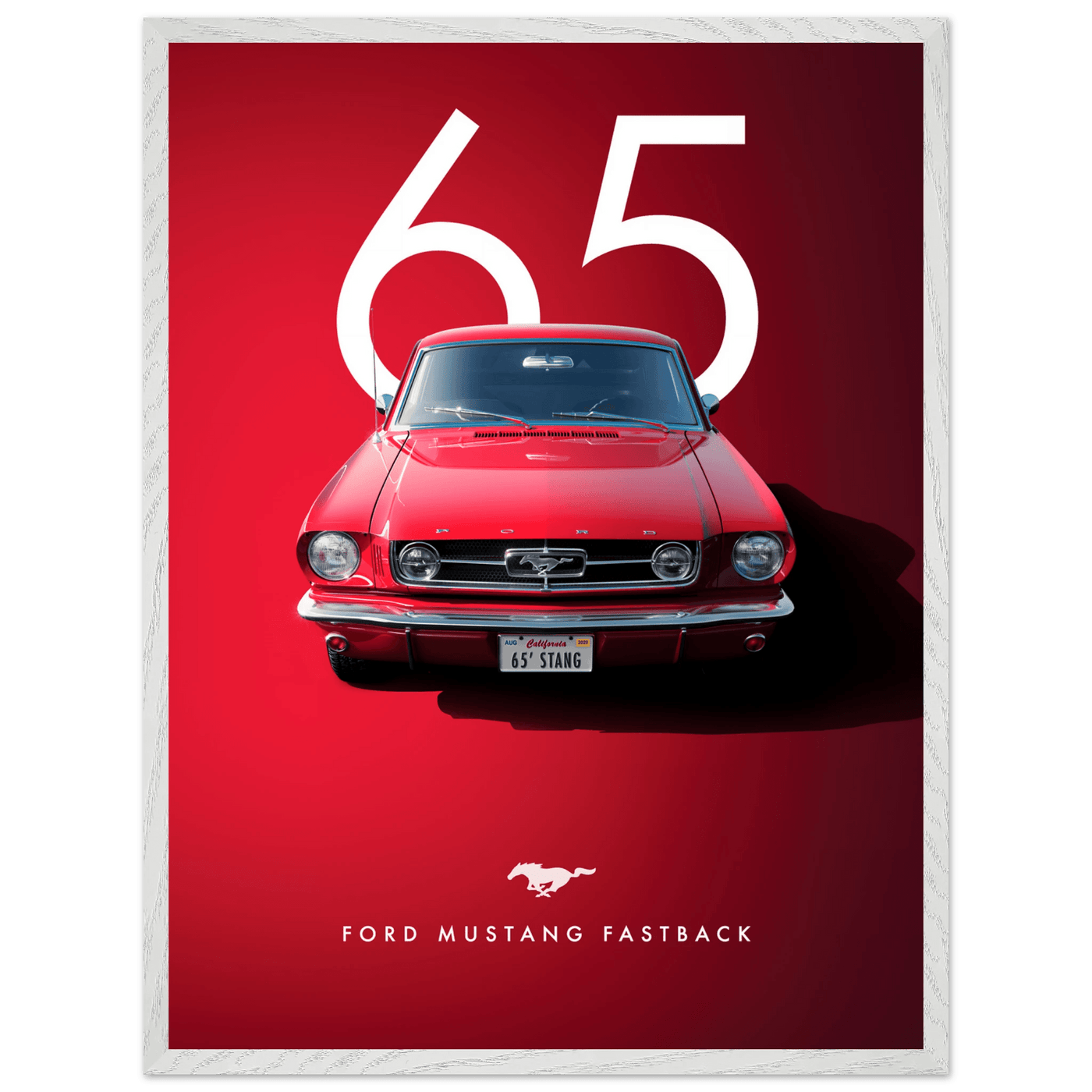 Iconic '65 Ford Mustang Fastback Framed Poster | Timeless Automotive Art, Ready-to-Hang in Your Style - Vibrantwalls