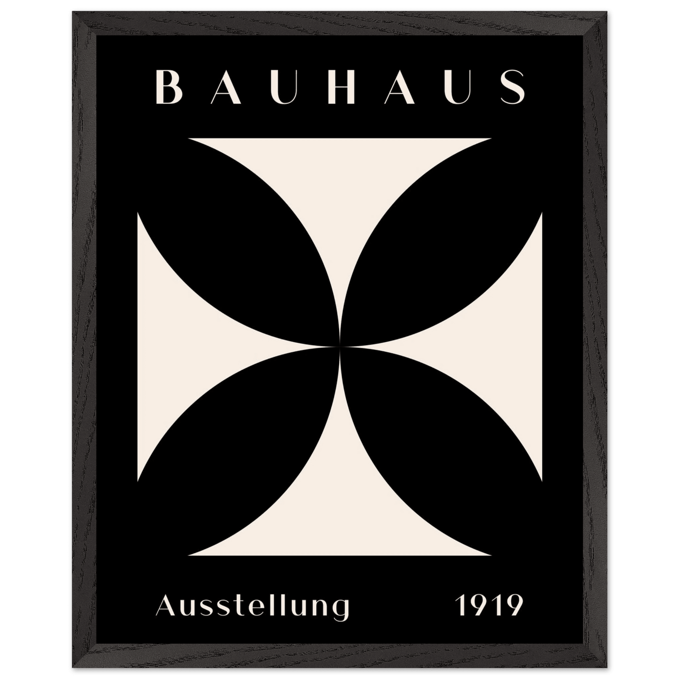 Bauhaus Ausstellung 1919 Black & Cream Minimalist - Vibrantwalls